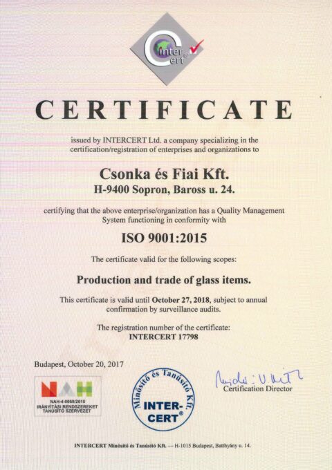 ISO9001 Cerificate (2018-2021.)